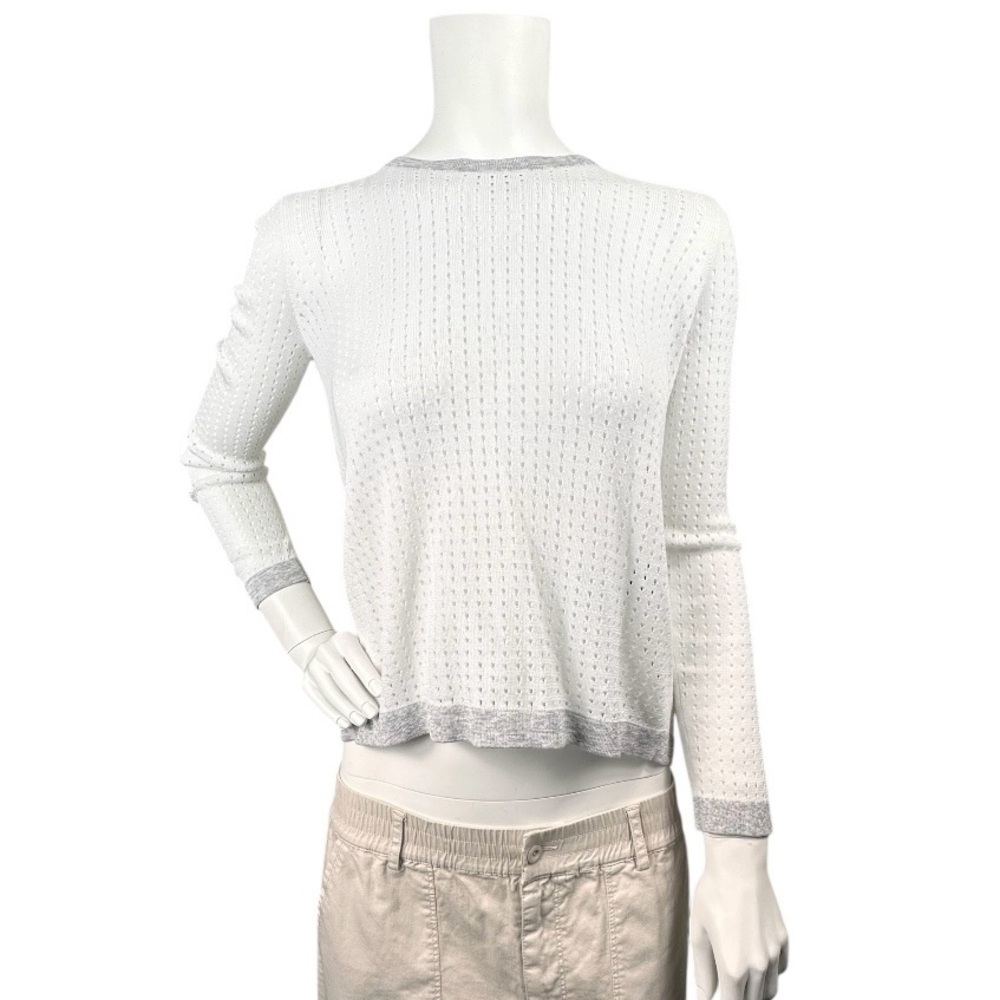 NWOT Rag & Bone Ariana White Perforated Pullover Sweater Size X-Small - Picture 3 of 10